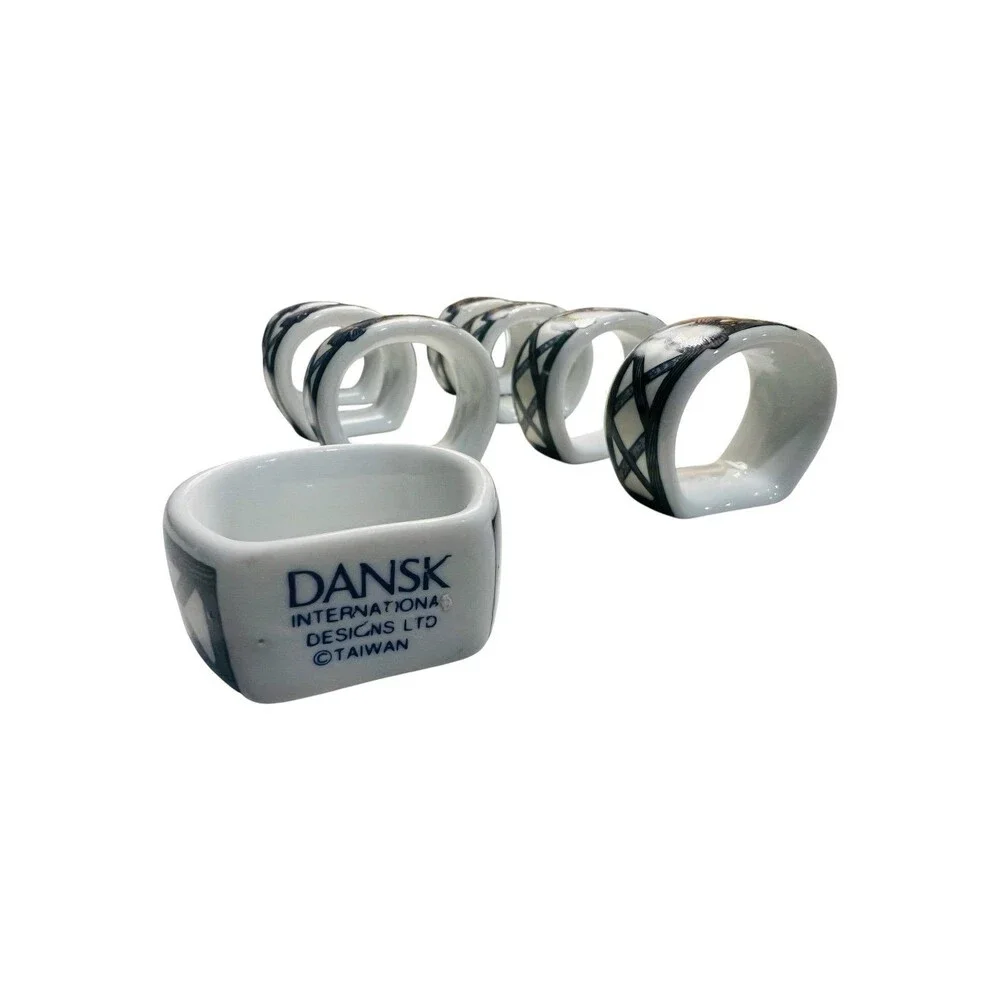 8 Dansk Nordic Garden Napkin Rings 2